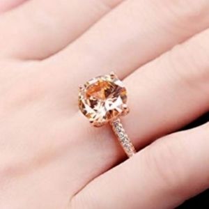 6 carat rose gold morganite ring